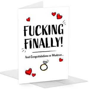 Witty Yeti 5" x 7" lustige Verlobung Grußkarte mit Umschlag, 1er Pack - Bild 1 von 7
