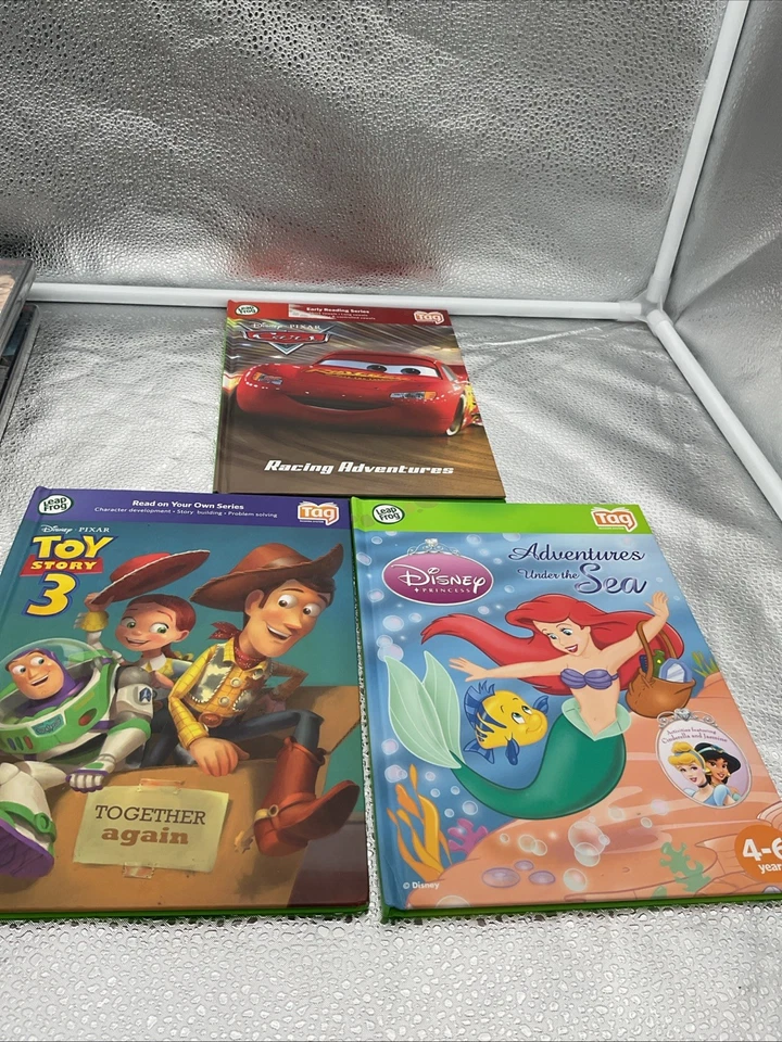Lot of 3 LeapFrog LeapReader TAG Books Disney TOY STORY 3 / Little Mermaid/ Cars - Image 1 of 2