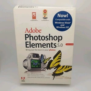 Adobe Photoshop Elements 5.0 Serial Number Manual Boxed for Windows XP - Picture 1 of 4