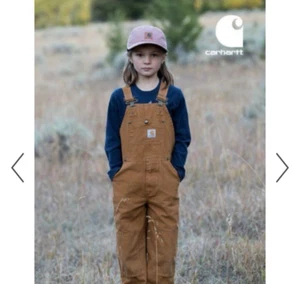 Carhartt Canvas Double Knee Overall Bib Rusty Brown Boy’s Size 7 - Picture 1 of 14