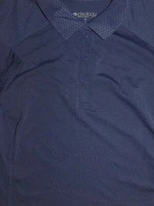 NEW WOMENS LARGE NAVY IDEOLOGY RAPID DRY SHORT SLEEVE POLO TENNIS GOLF SHIRT - Picture 1 of 3