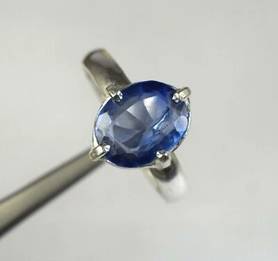 6.05 Ct Natural Ceylon Blue Sapphire Oval Gemstone Certified Men's Birthday Ring - Image 1 of 4