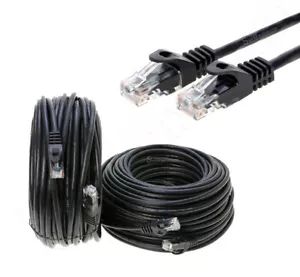 CAT5 Ethernet Patch Cable RJ-45 Internet Cord Black 25FT - 200FT Multi-Pack LOT - Picture 1 of 35