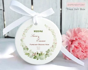 Ornamento Ceramica Fidanzamento Personalizzato | Nome e Data Personalizzati | Regalo Fidanzamento - Foto 1 di 3