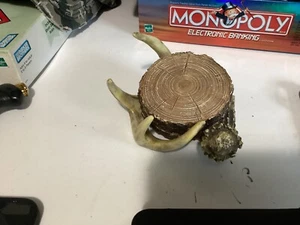 set of 3 rustic coasters with antler base - Picture 1 of 2