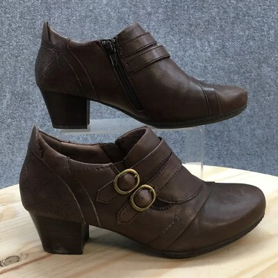 Earth Boots Mujer 9 W Calgary Toronto Botines Marrón Imitación Cuero Cremallera Foto 1 de 4