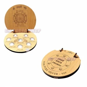 Sri Ashtalakshmi Darshan Pure Silver Coin Hindu Puja Sikka Lakshmi OM POOJA SHOP - Picture 1 of 2