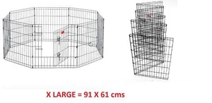 Big Panel Wire Metal Pet Dog Animal Cat Playpen Fence Enclosure Cage 91cm x 61cm - Picture 1 of 3