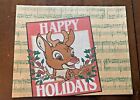 Vintage RUDOLPH RED NOSE REINDEER MONTGOMERY WARD Christmas Folding Gift Box NEW