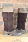 BROWN LEATHER & SUEDE TALL RIDING STYLE BOOTS SIZE 6 D /39 BY CLARKS GORTEX USED