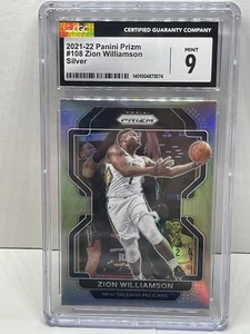 2021-22 Panini Prizm Zion Williamson Silver Prizm #108 Pelicans CGC 9 Mint - Picture 1 of 2