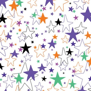 Benartex Andi Metz Spooktacular Stars White Fabric ~ Halloween Blender Basic - Picture 1 of 3