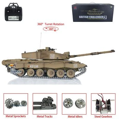 Henglong 1/16 7.0 Challenger II RC Tank Model 3908 Metal Tracks W/ Rubbers 360° - Image 1 of 4