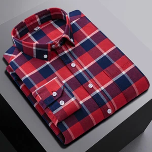 Mens Dress Oxford Shirts Formal Business Long Sleeves Cotton Casual Shirts Tops - Picture 1 of 14