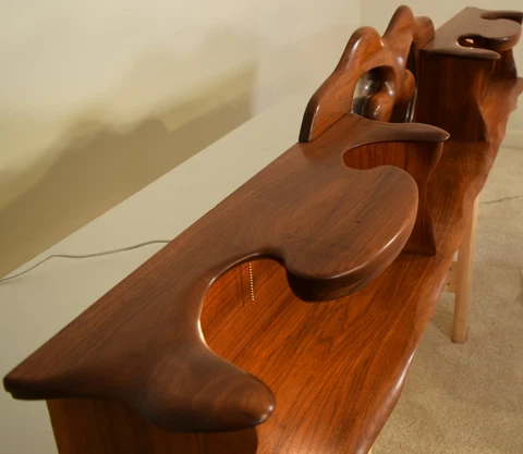 Headboard after Wendell Castle David Ebner studio artisan sculpted walnut Cover