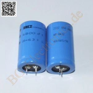 1 x 6800µF 6800uF 63V 85° Snap In RM10 Elko Kondensator Capac BC-Compon 1pcs