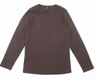 Marks and Spencer T-shirt femme en coton basique marron à encolure ronde taille 16