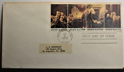 USPS First Day Issue #1691-94 – 1976 13c Declaration of Independence ST1259 - Image 1 of 4