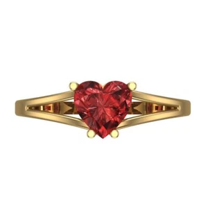 1 cttw Solitaire Natural Garnet Engagement Ring - 14K Solid Gold (Yellow Gold) - Picture 1 of 11