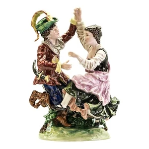 Antique Porcelain Figurine - Dancing Couple| Ernst Bohne Sons Rudolstadt Germany - Picture 1 of 9