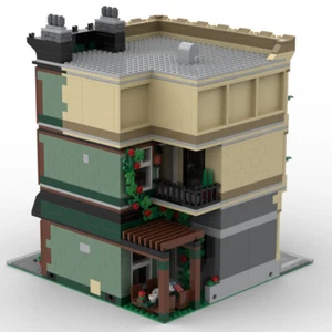 MOC Modular Town Square Corner with 5 Business Establishments 2427 for Christmas - Picture 1 of 2
