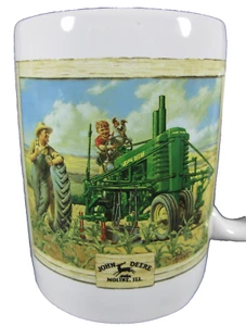 John Deere grün Traktor Bauer Kind Angeln Loch Kaffeetasse Becher mikrowellengeeignet - Bild 1 von 4