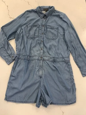 Forever 21 Детский комбинезон с длинным рукавом женщин плюс размер 3 X легкий джинсовые шорты новый - Изображение 1 из 4