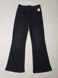 Evsie Girls Flare Leg Jeans Size 9 Designer Pockets Stonewash Black NWT - Picture 1 of 12