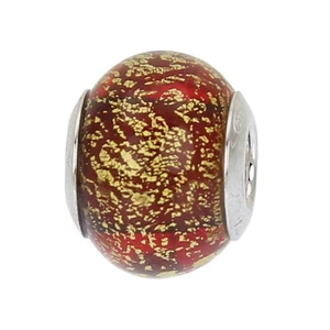 GlassOfVenice Murano Vidrio Plata Esterlina Ca D'Oro Rojo Dije Cuentas - Imagen 1 de 6