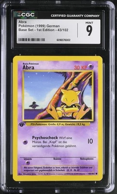 1999 Pokemon GERMAN 1st Edition Base Set Abra 43/102 CGC 9 - Image 1 of 2