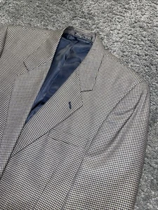 Blazer Bert Pulitzer nuovo con etichette 44S marrone navy pied de poule misto lana poli - Foto 1 di 21