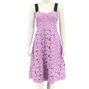 J Crew Dress Women 6 Violet Lilac Sleeveless Sweetheart Midi Lace Romantic Fairy - Picture 1 of 10