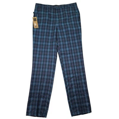 NWT Prestige Original Dress Pants Mens 36x34 Colorful Plaid Rayon Straight Leg - Image 1 of 4