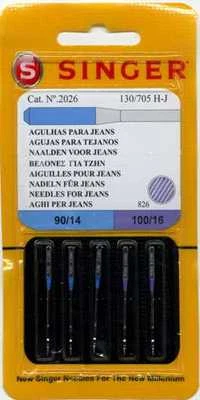 AGHI PER MACCHINA DA PER CUCIRE ORIGINALI SINGER PER JEANS CONFEZIONE 5 AGHI