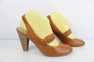 Zapatos Abierto Piel Marrón Medio San Marina T 39 Muy Buen Estado - Imagen 1 de 11