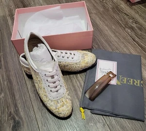 Aerogreen Womens Golf Shoes Size 9.5 Costa Silver White Weave New - Picture 1 of 6