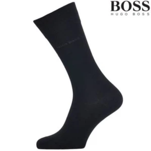 Nuevos 8 pares HUGO BOSS CALCETINES HOMBRE NEGRO/COLOR AZUL MARINO US Talla 7-9 - Imagen 1 de 4