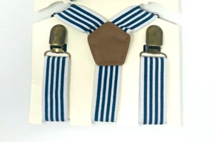 Cat & Jack Baby Boy White & Blue Suspenders 6-12 Month Navy Stripe - Picture 1 of 2