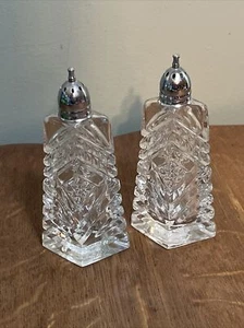 Vintage Cut Crystal Salt And Pepper Shakers  - Picture 1 of 5