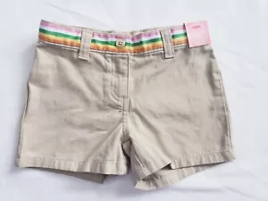 Pantaloncini corti Gymboree bambina kaki marrone taglia 3 vita arcobaleno vita regolabile - Foto 1 di 5