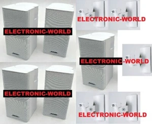 5 MINT Bose Jewel Double Cube White Speakers Lifestyle & 5 Wall Mount Brackets - Picture 1 of 2