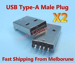 2x USB Type-A Male Plug Connector For USB Flash Drive U-Disk Computer Repair A - Imagen 1 de 2
