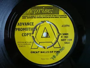 Tiny Tim Great Balls Of Fire 7" Vinyl 1968 Reprise Advance Promo Psych Single - Picture 1 of 8