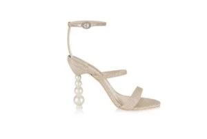 NEW Sophia Webster Rosalind Pearl Glitter Sculptured Heel Sandals Sz 41 $650 - Picture 1 of 7
