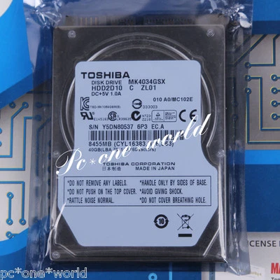 100% OK For TOSHIBA MK4034GSX 40 GB 2.5" 5400 RPM 8 MB SATA Hard Disk Drive HDD - Image 1 of 2