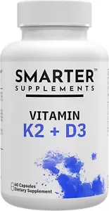Vitamin D3 K2 5000 IU with BioPerine MK7 and Calcium 60 Day Supply USA Capsule - Picture 1 of 7