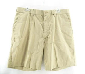 Sportif Stretch Flat Front Shorts Light Khaki Poly/Cotton/Spandex Men's Size 38 - Picture 1 of 4