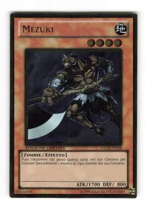 Yugioh MEZUKI , gld3-it018 Gold Rare italienisch Near Mint Limitierte Auflage - Bild 1 von 2