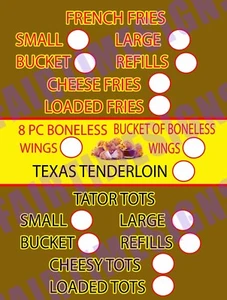 FRY/chicken Menu SIGn-w/price circles Concession Trailer,Stand,Cart 18"x24" PVC - Picture 1 of 1