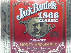 Beer Label Jack Daniels 1866 Classic Oak Aged Honey Brown Ale Distillery 4x4.5 - Picture 1 of 1